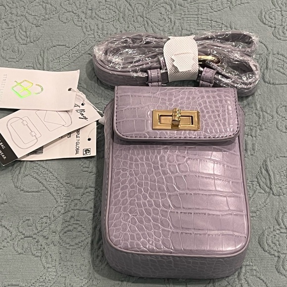 Street Level Handbags - Street Level Croc-Embossed Belt Bag lilac